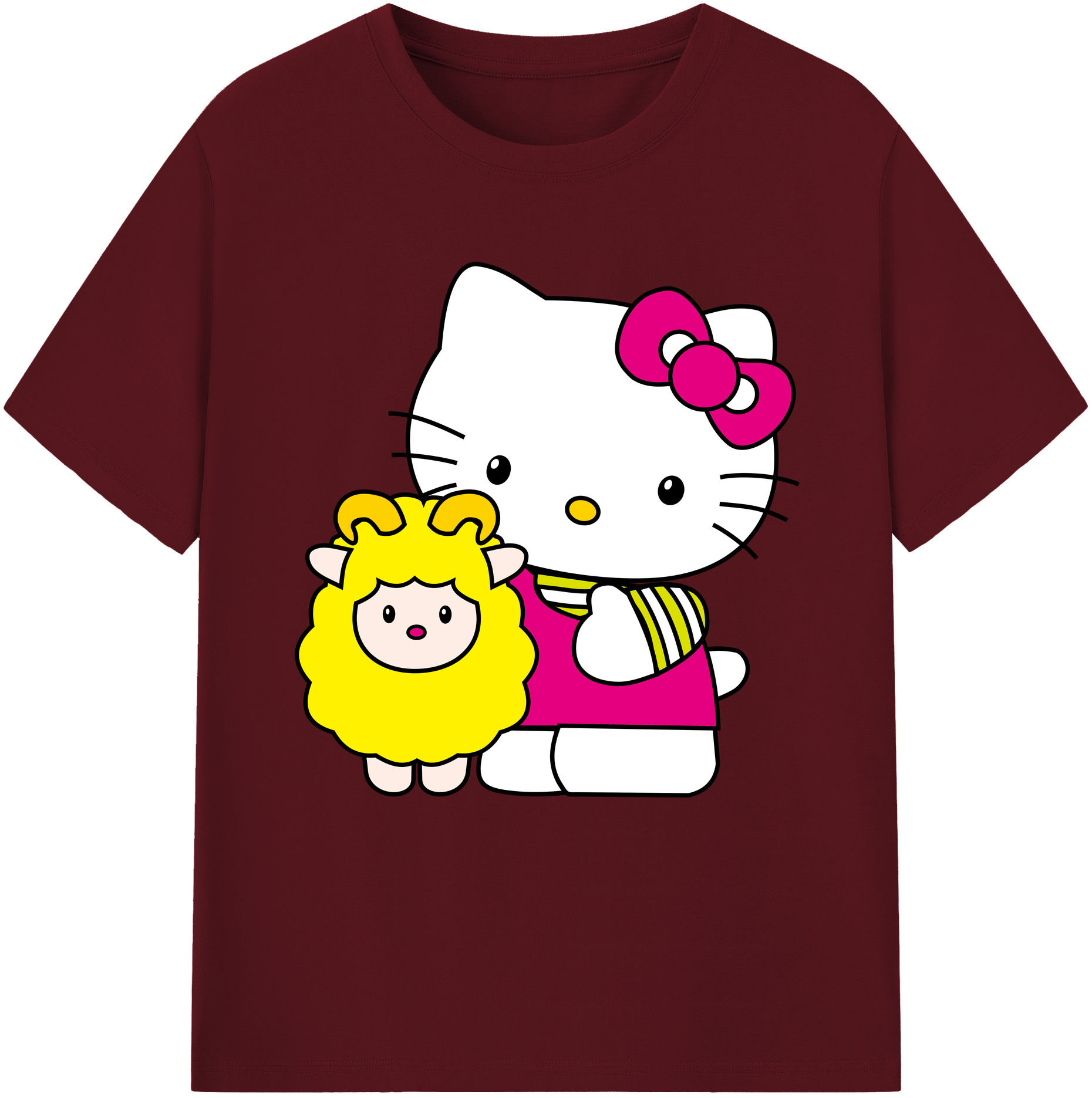 （画像用） Hello Kitty ハローキティ 綿100％半袖Tシャツ（フロントプリント）